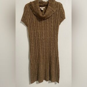 J. J. Always Brown Cable Knit Sweater Dress sz XL NWOT